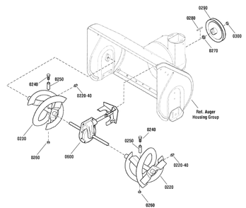Auger Drive Group Diagram and Parts List for 1695952 2010 Briggs and Stratton Snow Blower